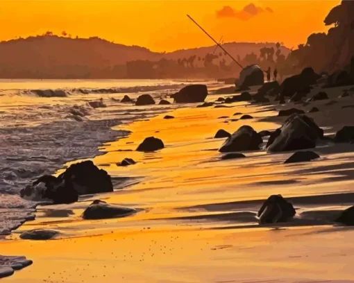 Sunset Butterfly Beach Montecito Diamond Painting