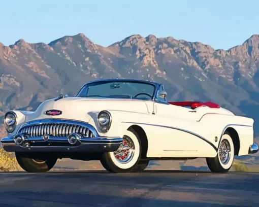 White Classic 1953 Buick Skylark Diamond Painting