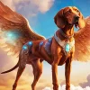 Winged Brown Coonhound Diamond Painting
