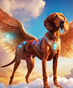 Winged Brown Coonhound Diamond Painting