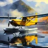 Yellow Bush Plane Diamond Painting