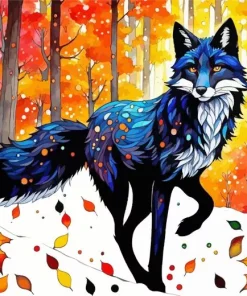 Aesthetic Black Fox Art Diamond Painting