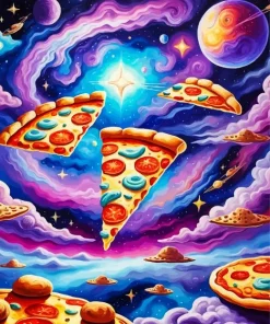 Aesthetic Pizza Space Art Diamond Painting