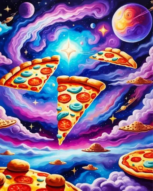Aesthetic Pizza Space Art Diamond Painting