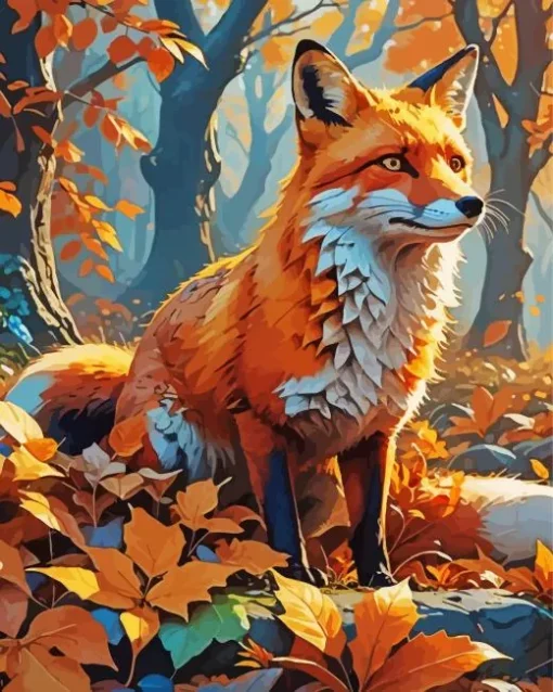Autumn Fox Art Diamond Painting