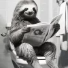 Black And White Funny Sloth Diamond Painting