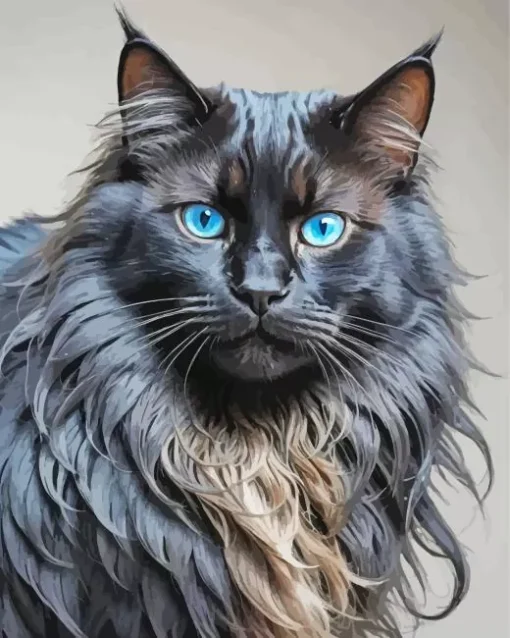 Black Cat Blue Eyes Art Diamond Painting