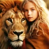 Blonde Girl Hugging Lion Diamond Painting