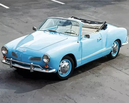 Blue Volkswagen Karmann Ghia Diamond Painting