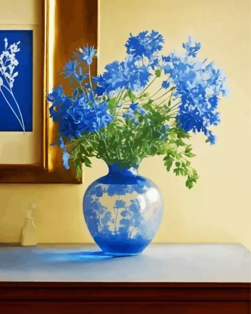 Blue Glass Vase Diamond Painting