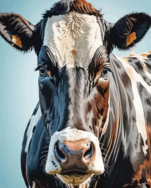 Brown and Black Cow Diamond Painting