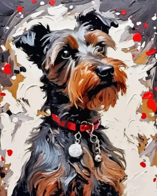Brown And Black Schnauzer Dog Diamond Painting