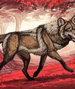 Brown And Black Wolf Diamond Painting