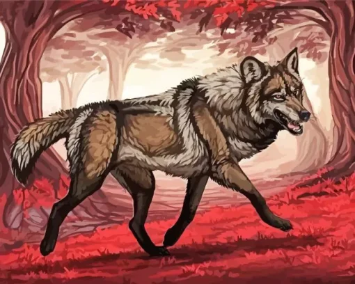 Brown And Black Wolf Diamond Painting