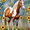 Brown And White Horse Diamond Painting