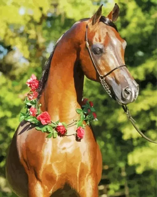 Brown Arabian Horse Diamond Painting