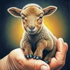 Brown Baby Lamb Diamond Painting