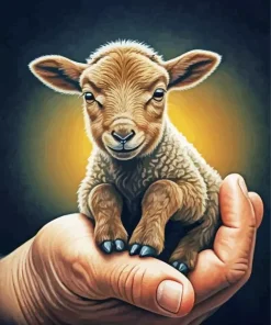 Brown Baby Lamb Diamond Painting