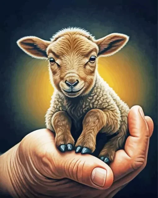 Brown Baby Lamb Diamond Painting