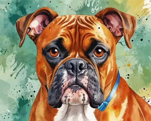 Brown Boxer Dog Diamond Painting