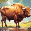 Brown Bull Diamond Painting