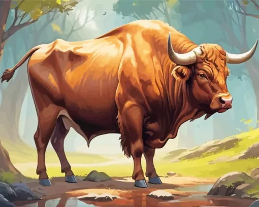 Brown Bull Diamond Painting