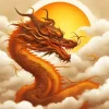 Brown Chinese Dragon Diamond Painting