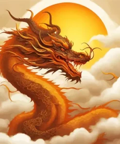 Brown Chinese Dragon Diamond Painting