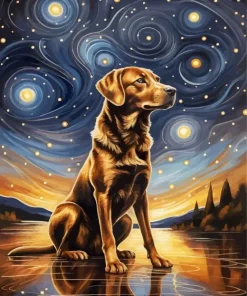 Brown English Labrador Dog Diamond Painting