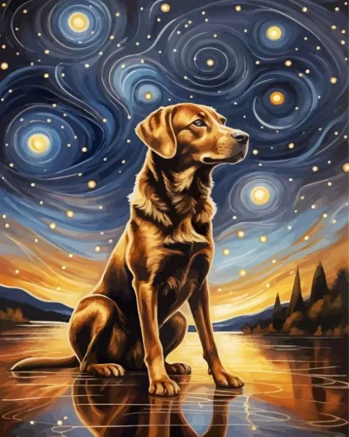 Brown English Labrador Dog Diamond Painting