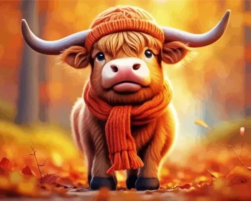 Brown Highland Calf Diamond Painting