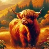 Brown Highland Calf Art Diamond Painting