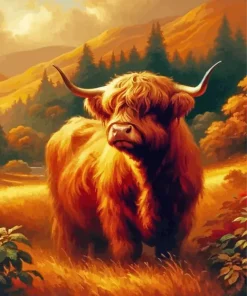 Brown Highland Calf Art Diamond Painting