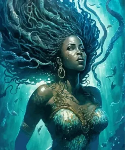 Brown Mermaid Diamond Painting