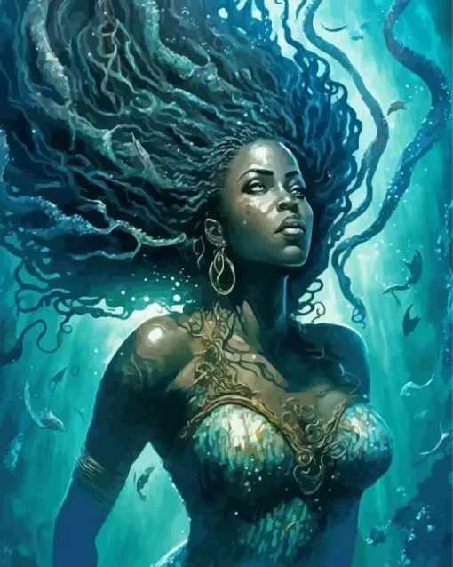 Brown Mermaid Diamond Painting