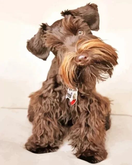 Brown Mini Schnauzer Diamond Painting