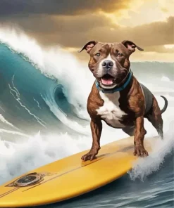 Brown Stafford Surfing Diamond Painting