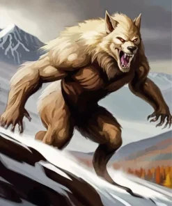 Brown Werewolf Diamond Painting