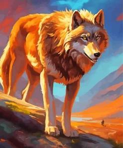 Brown Wolf Art Diamond Painting