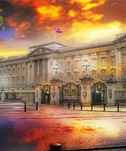 Buckingham Palace At Sunset Diamond Painting