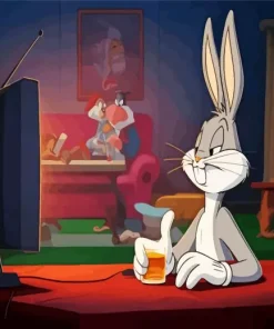 Bugs Bunny Watching TV Diamond Painting