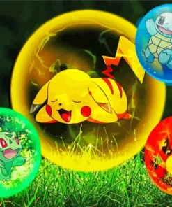 Bulbasaur Charmander Squirtle And Pikachu Diamond Painting