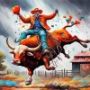 Bull Rider Art Diamond Painting