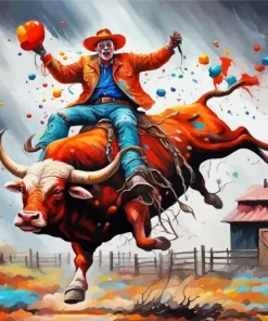Bull Rider Art Diamond Painting