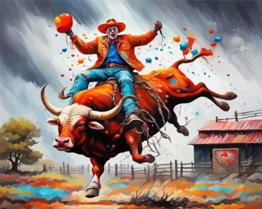 Bull Rider Art Diamond Painting