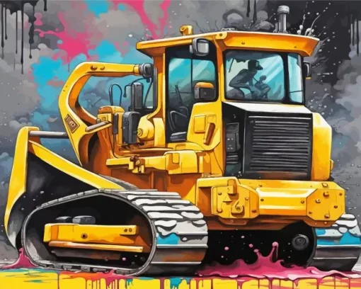 Bulldozer Art Diamond Painting