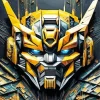 Bumblebee Transformer Face Diamond Painting
