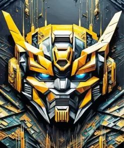 Bumblebee Transformer Face Diamond Painting