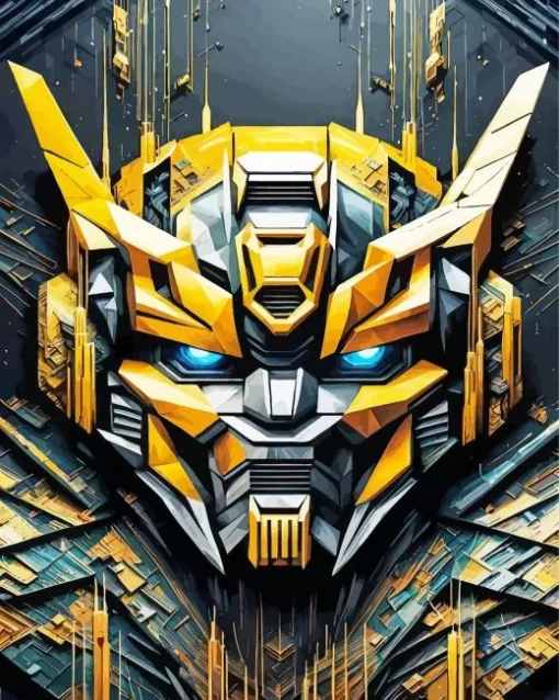 Bumblebee Transformer Face Diamond Painting