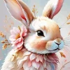 Bunny And Flower Diamond Painting